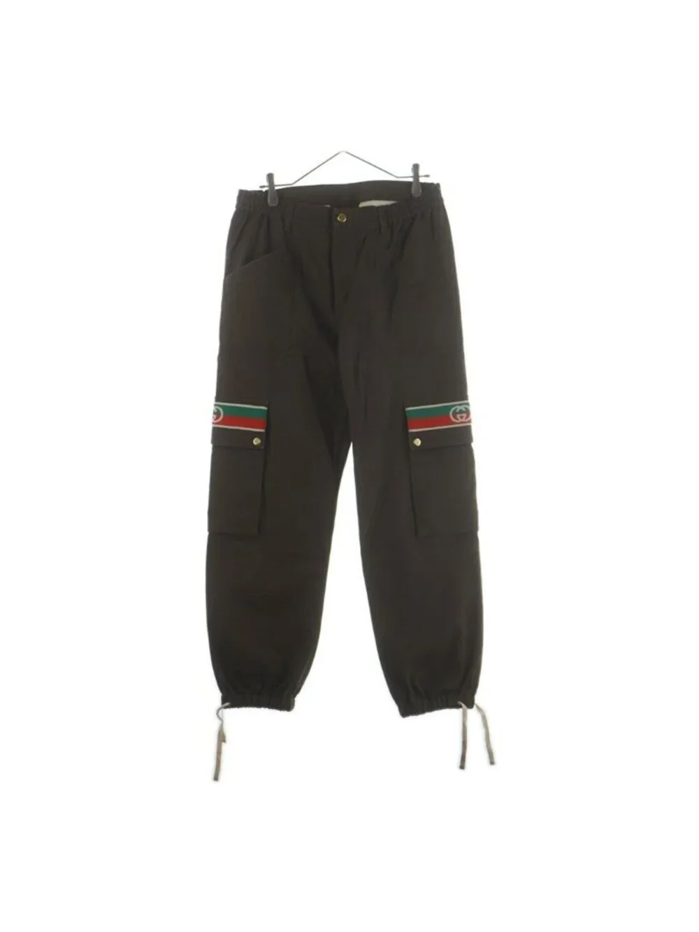 Gucci Interlocking Sherry Line Cotton Cargo Pants Olive